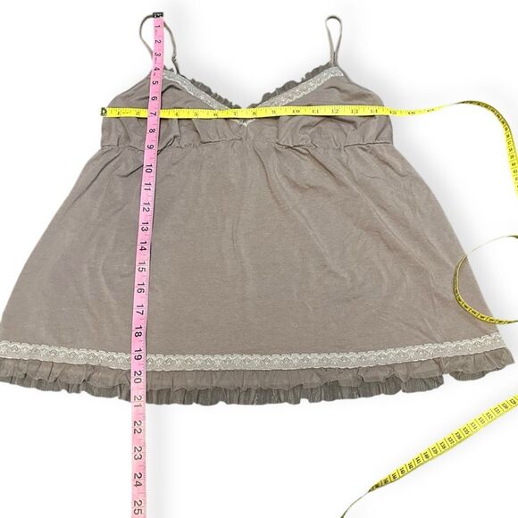 VICTORIA’S SECRET Women’s Gray Knit Soft Sleep Camisole Lace Trim Size Large - Picture 5 of 5